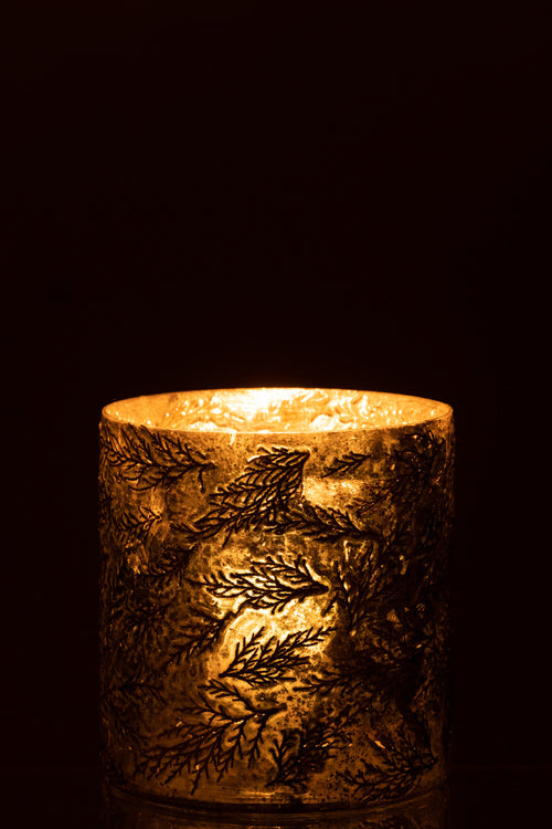 J-Line windlicht Geoxideerd Cilinder - koper -  large