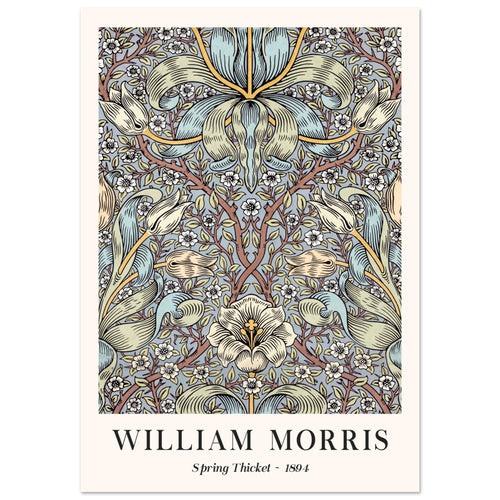 Artfulprints Poster met Lijst William Morris - Spring thicket 1884   - 50x70 cm - Blauw