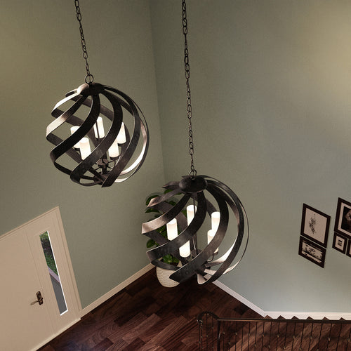 Elstead Quoizel Blacksmith Bolvormige Plafondlamp Oud Zwart, IP44