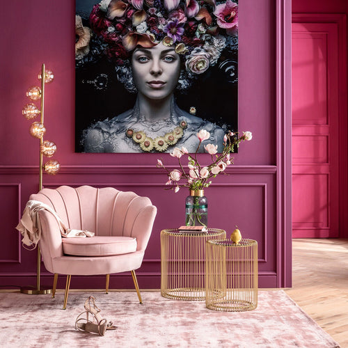 Kare Design Fauteuil Water Lily fluweel roze - vtwonen shop