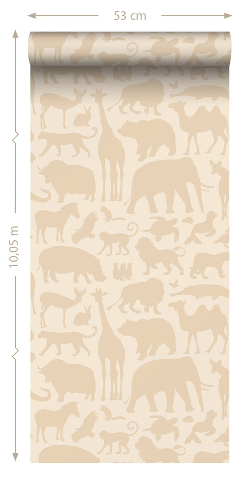 ESTAhome behang dieren beige - 53 cm x 10.05 m - 139788 - vtwonen shop