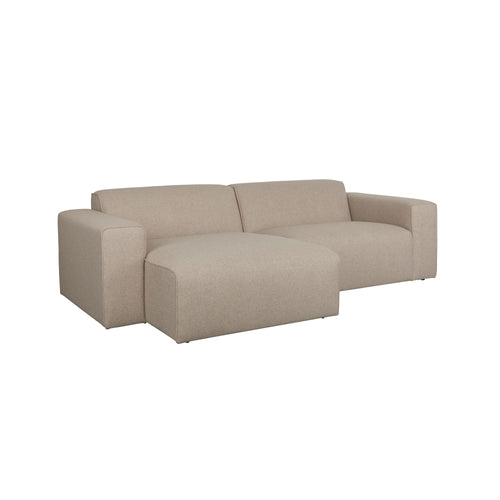 Zuiver Sofa Milka 3-zitsbank Chaise longue Links Cappuccino - vtwonen shop