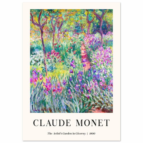 Artfulprints Poster Claude Monet - The artist's garden in Giverny   - A4 21x29.7 cm - Meerkleurig