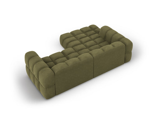 Cosmopolitan Design Modulaire hoekbank links Sky 3-zits, flueel, lichtgroen - 162x244x70cm