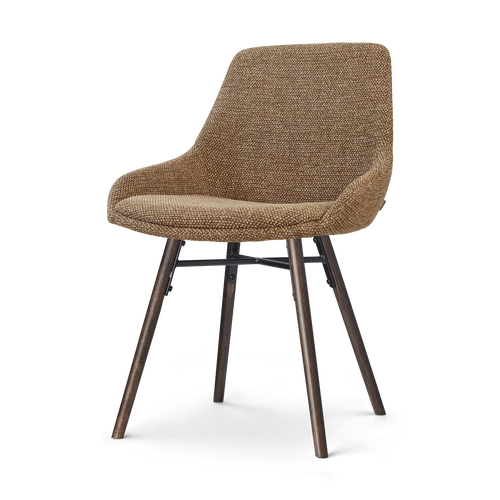 Nolon Nena-Isa eetkamerstoel bruin blend - walnoot houten onderstel