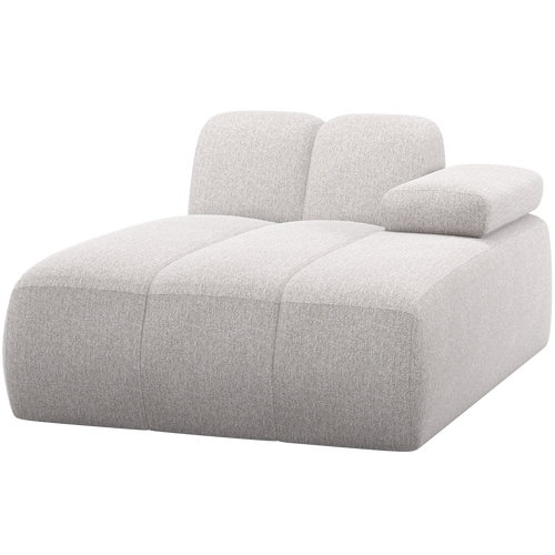 WOOOD chaise longue element bank rechts Mojo - Bouclé - Ecru Melange - 74x124x162