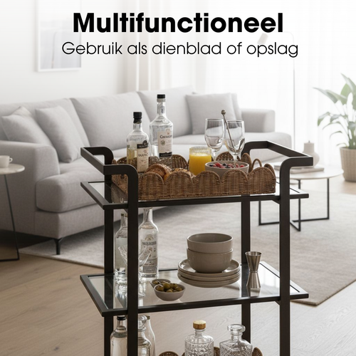Mica Decorations Eleta Dienblad - Dienbladen Set van 2 - Decoratie Woonkamer, Kaarsenplateau of Onderzetter - Ideaal als Plantenonderzetter - L50 x
