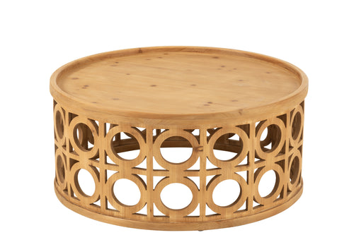 J-Line salontafel Gekerfd - hout - naturel - vtwonen shop