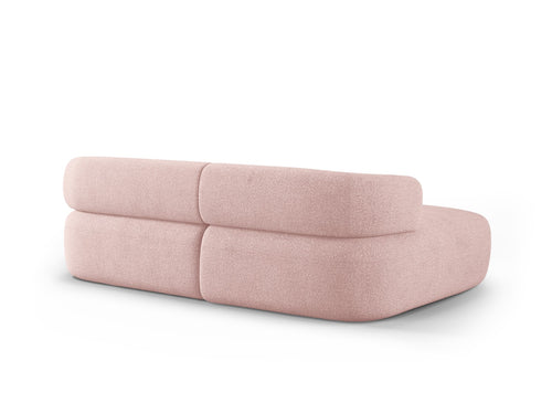 Micadoni linker hoekbank Jenny 5-zits, boucle poederroze - 145x200x73cm