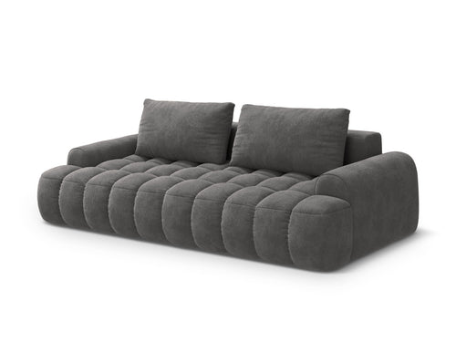 Cosmopolitan Design Slaapbank met opbergdoos Linz 4-zits, flueel grijs - 100x250x84cm