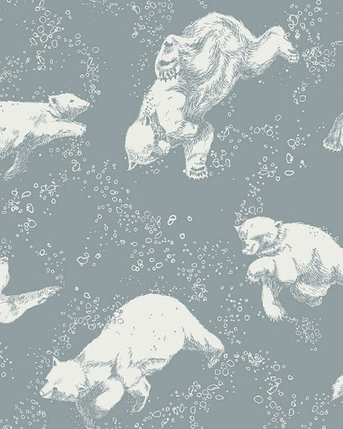Borastapeter behang beertjes vergrijsd blauw - 53 cm x 10.05 m - 660779 - vtwonen shop