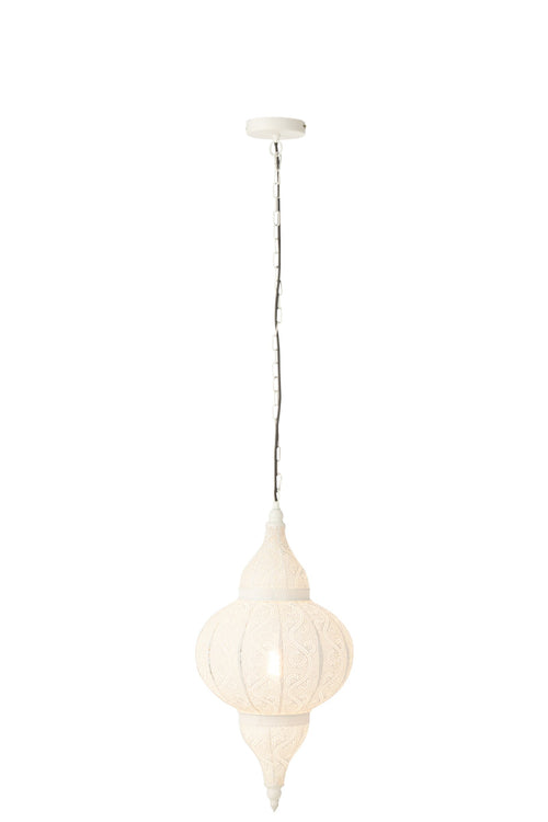 J-Line hanglamp Boor - metaal - wit - small