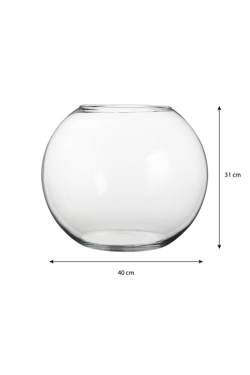 Mica Decorations Babet Bol Vaas - H31 x Ø40 cm - Transparant