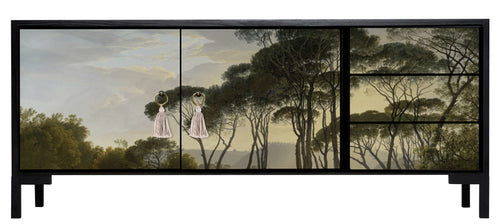 Meubel TV 2 deuren 3 lades JAN gelakt MDF met bosprint - vtwonen shop