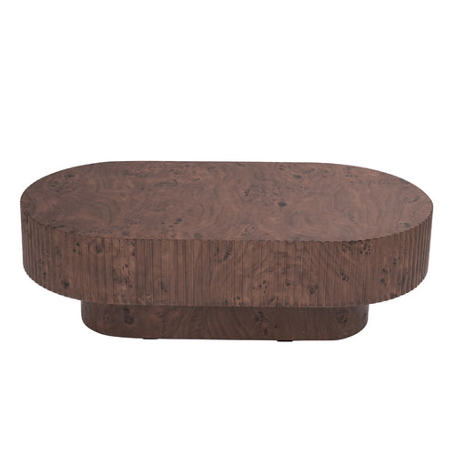 Giga Meubel Salontafel Jelte - Ovaal Walnoot Hout - 110x60x36cm