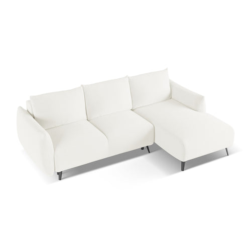 LaMiaSofa hoekbank rechts Genova - chenille stof - wit - 242x162x86