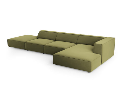 Cosmopolitan Design rechter hoekbank Arendal 5-zits, flueel, lichtgroen - 166x341x70cm