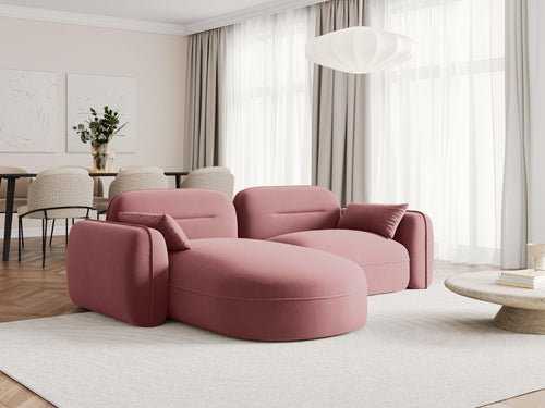 Cosmopolitan Design Modulaire hoekbank links Sydney 3-zits, flueel, zalm - 165x230x70cm