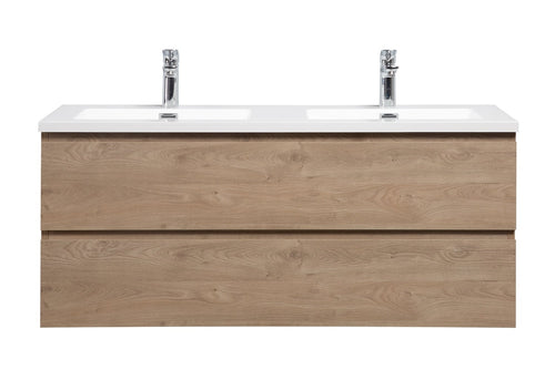 Badplaats Badkamermeubel Set Angela 120 cm – Kastanje Eiken – Badmeubel met Wastafel