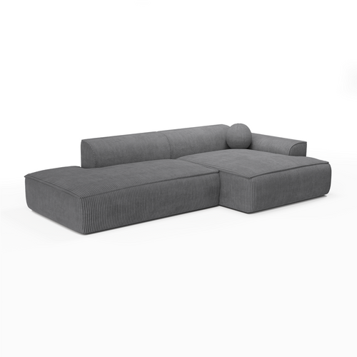 Sia Home - Rechthoekige hoekbank ANIA - corduroy antracietgrijs 260cm