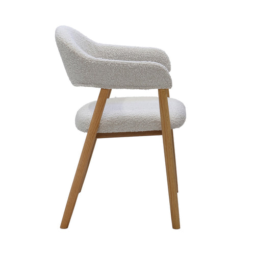 DÉJA Living Eetkamerstoel Noémi - Eikenhout/Polyester - Beige - Set van 2