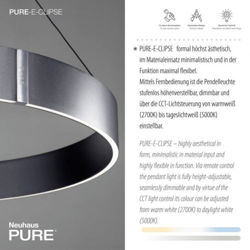 Neuhaus PURE hanglamp E-Clipse - 2 lichts - 70  x 350   cm - antraciet - vtwonen shop