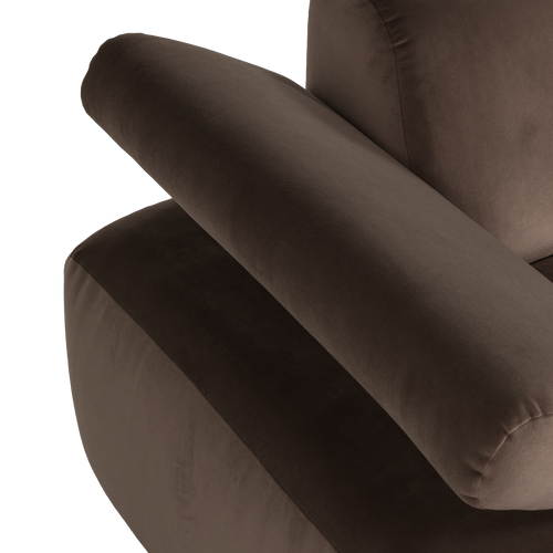 WOOOD 2-zits bank arm links Mojo - Velvet - Bruin - 74x204x97