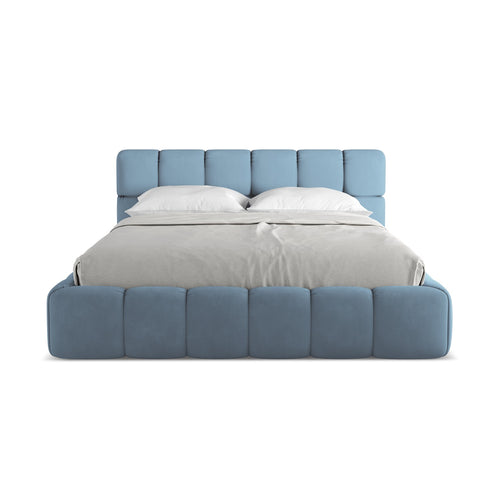 LaMiaSofa Bed met opbergruimte Roma - chenille stof - jeans - 180x228x82