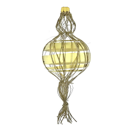 Dagmara kerstdecoratie – kroonluchtervorm – glas – met 24-karaats goud en koorddecoratie - vtwonen shop