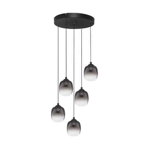 Nova Luce KITA Hanglamp met clusterontwerp, rookgrijs/zandzwart, Triac dimbare LED, 28W, 2222lm, 3000K