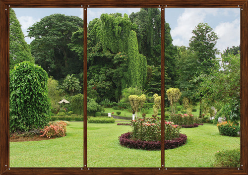 Sanders & Sanders fotobehang tuinzicht groen en bruin - 360 x 270 cm - 600425 - vtwonen shop