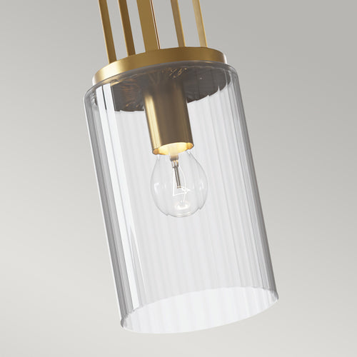 Elstead Kichler Kimrose Koepel Hangende Plafondlamp Geborsteld Natuurlijk Messing