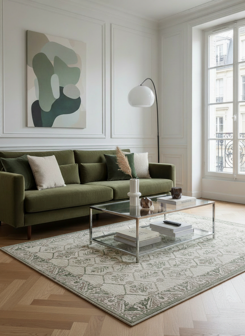 AFK Living vloerkleed Sully - gerecyclede vezels - groen - 120x170 cm