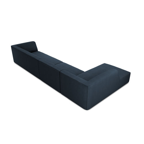 Cosmopolitan Design - Modulaire hoekbank links Siena 5-zits, structurele stof marineblauw - 180x366x69cm