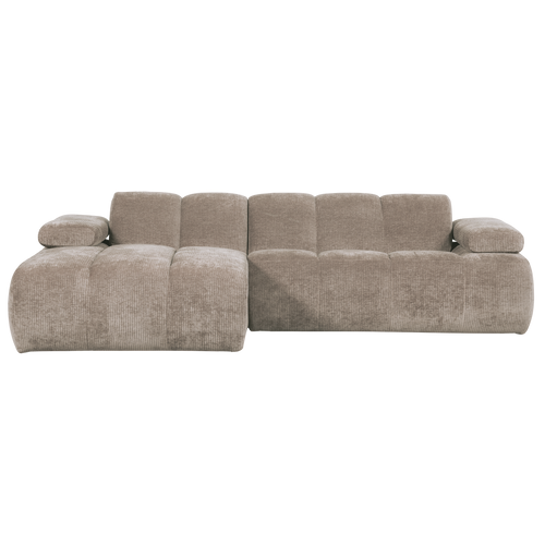 WOOOD chaise longue links Mojo - Geweven Ribstof - Donker Zand