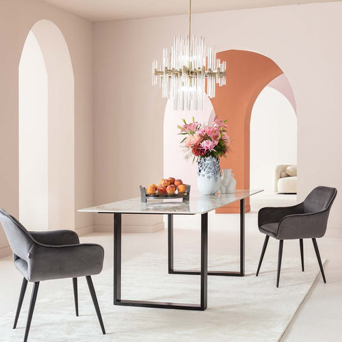 Kare Design Eettafel Eternity 180x90cm wit en zwart - vtwonen shop