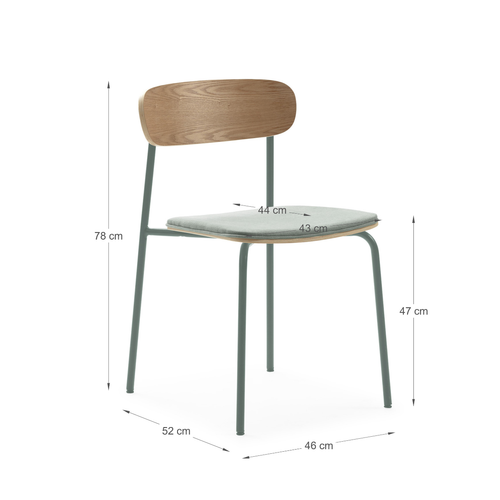 Calicosy - ADRIANA Set van 2 stoelen in stof - Grijs - 51x46x47 cm