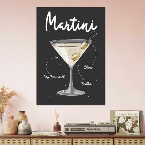 Artfulprints  Martini cocktail – Illustratie   poster 30x40 cm