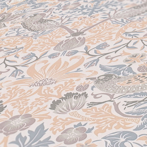 Livingwalls behang bloemen en vogels in art nouveau stijl beige, blauw en grijs - 53 cm x 10.05 m - AS-390564 - vtwonen shop