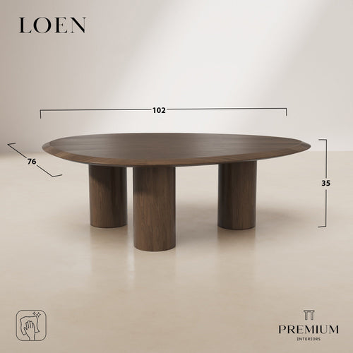 Premium Interiors - Salontafel LOEN - multiplex donker walnoot 102cm