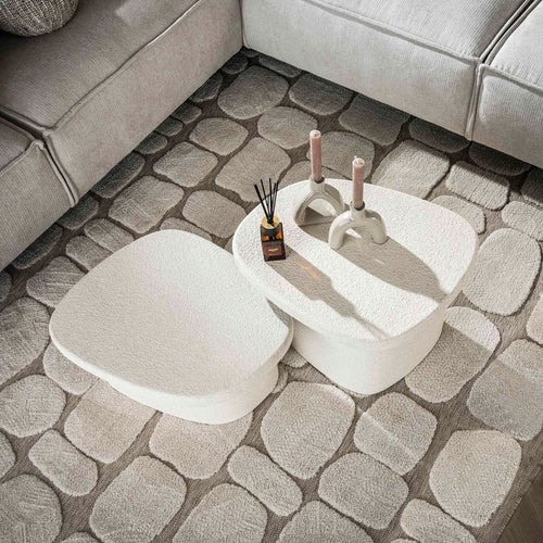 Giga Meubel Salontafel Stone Organic - Beige Marmer - Set van 2 - vtwonen shop