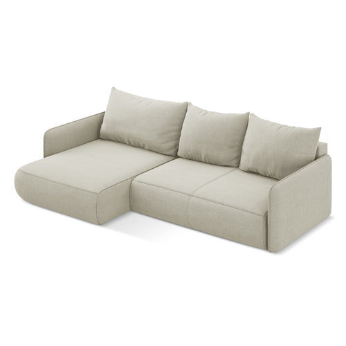 LaMiaSofa hoekbank links Palermo - textuurstof - lichtbeige - 240x148x86