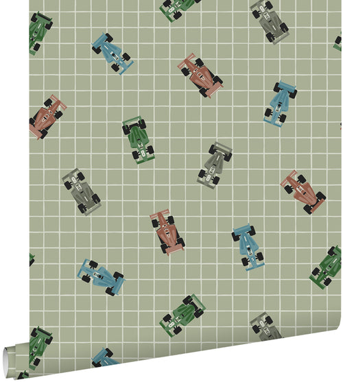 ESTAhome behang race auto's groen - 50 x 900 cm - 131752