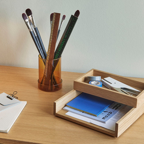 Hübsch bureau-organizer Rail - mdf/eikenfineer/eikenhout - 25x14x4, 25x33xh6cm - vtwonen shop