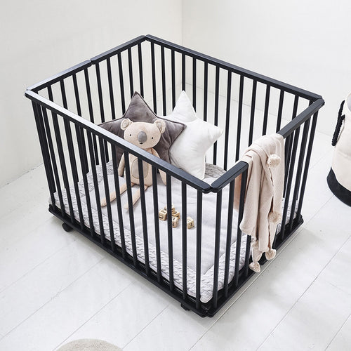 Petite Amélie Babybox PANTHERE - 102X76 cm - Beukenhout - zwart
