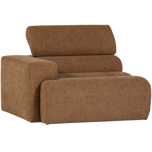 WOOOD 1-zits element bank arm links Novi - Polyester - Karamelbruin - 86x109x113 - vtwonen shop