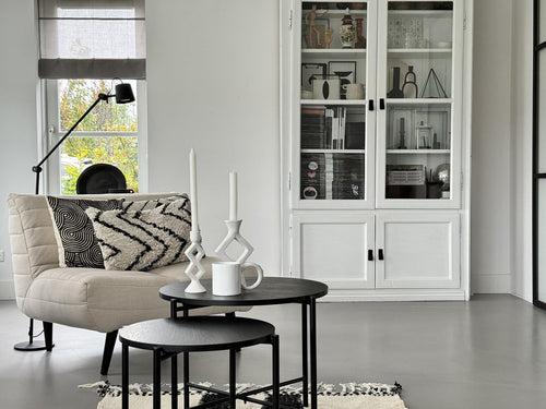 MaximaVida salontafel set Chicago 62 en 49 cm kruisframe zwart - pinewood fineer