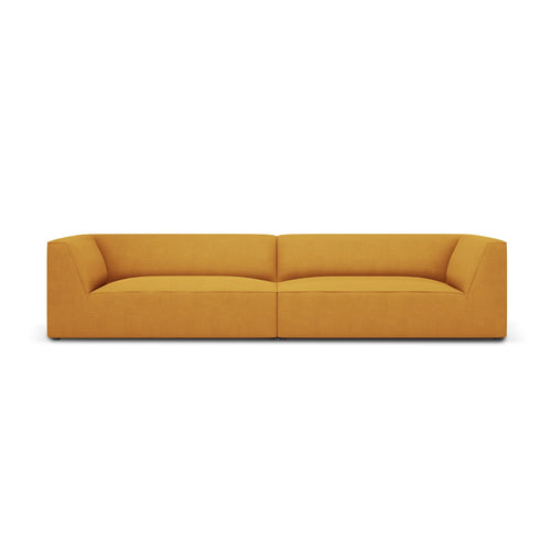 Cosmopolitan Design - Bank Siena 4-zits, structurele stof geel - 93x302x69cm