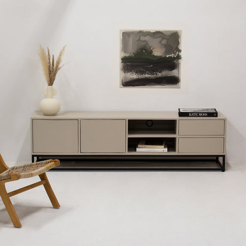 Giga Meubel Tv-Meubel Cervi - Mangohout/Metaal - Taupe - 180cm - vtwonen shop