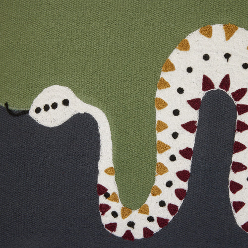 Madura Kussenovertrek Teoti groene en gouden python 40x60 cm